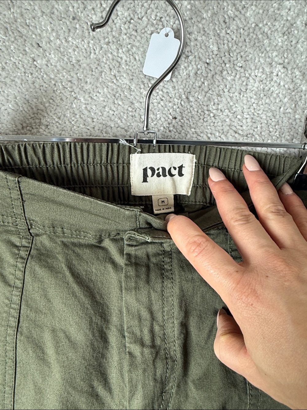 Pact Olive Cargo Jogger Pants with Ankle Zips - Picture 2 of 3